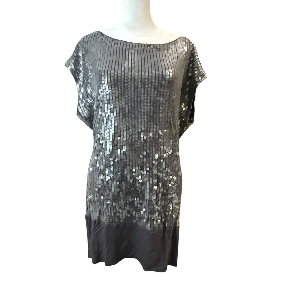 Marciano Sequin Gray Mini Dress/Tunic Medium Party NYE Top